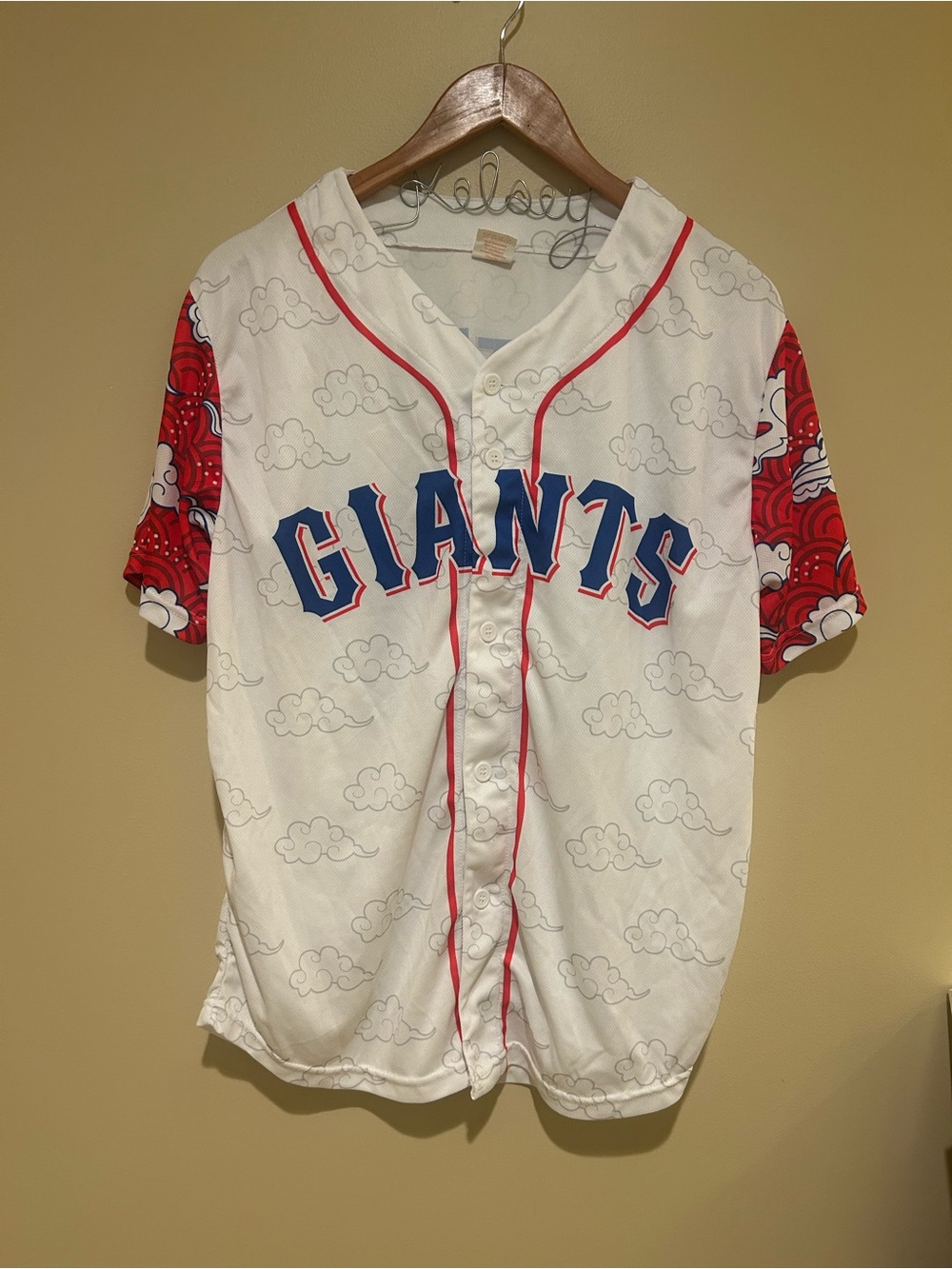 Giants Korean Heritage Night Jung Hoo Lee White & Red Baseball Jersey Size Small